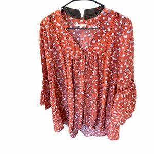 ODDi Burnt Orange Boho Blouse- Large